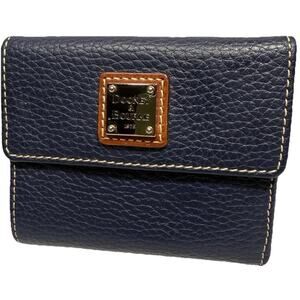 Dooney & Bourke Wallet Leather Small BiFold Coin Pebbled Blue NWOT
